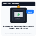 Battery for Samsung Galaxy A04 / A04E / M04 / A14 5G