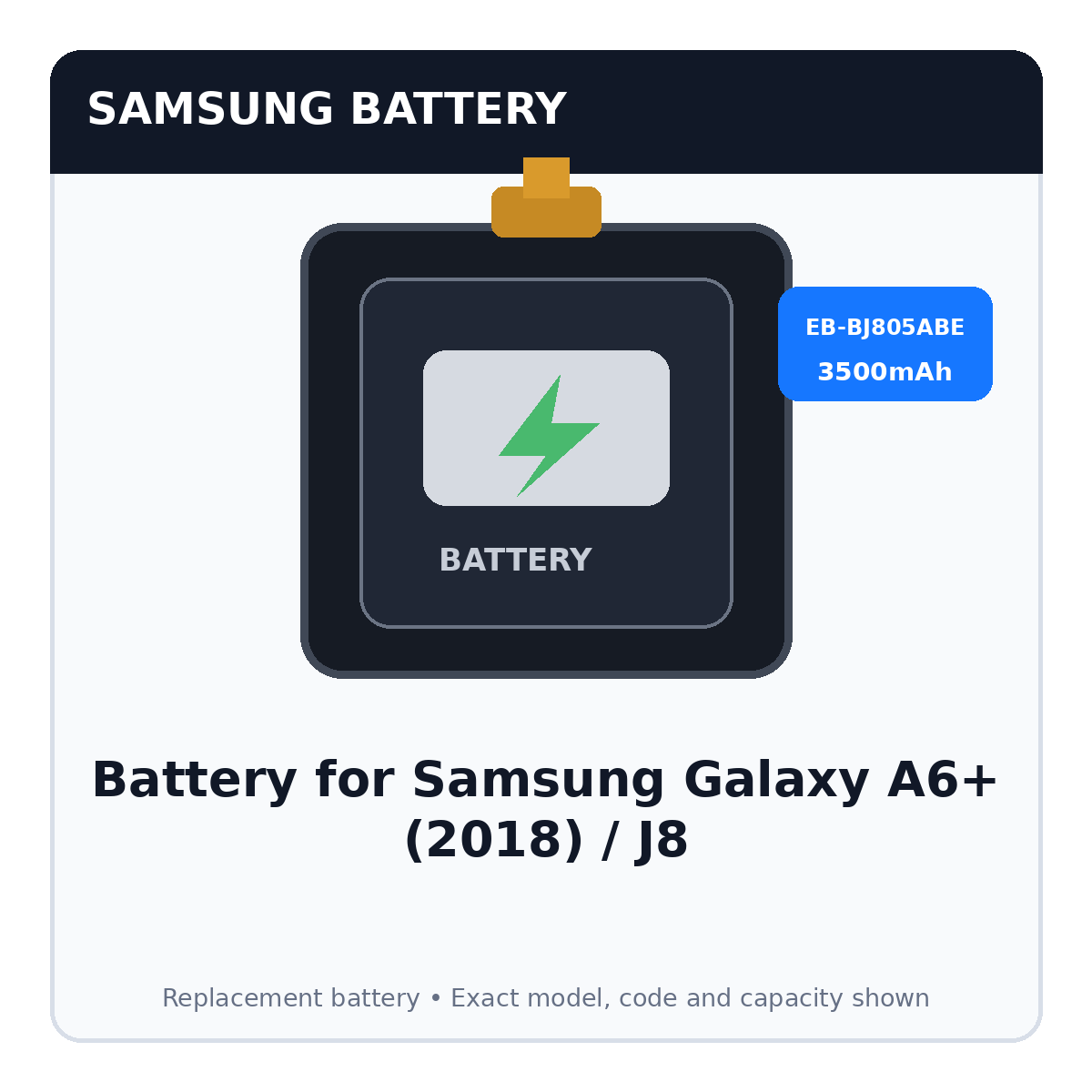 Battery for Samsung Galaxy A6+ (2018) / J8