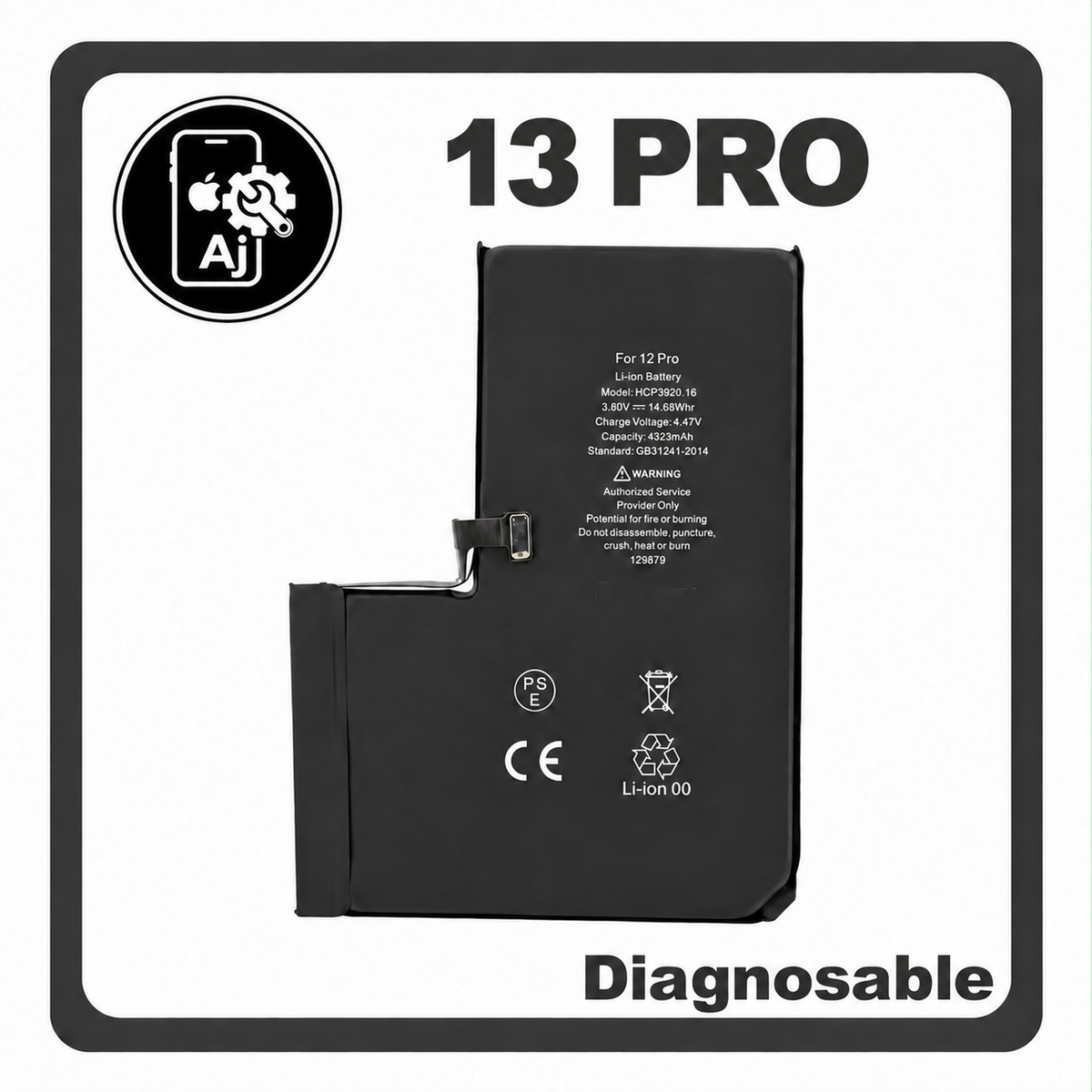 Diagnostic Battery for iPhone 13 Pro — AJ Cell Diagnosable